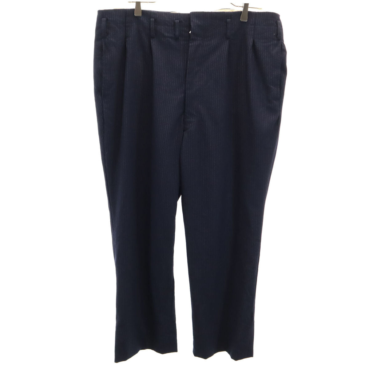 70s ヴィンテージ ピンストライプ柄 スラックスパンツ ネイビー TALONジップ メンズ