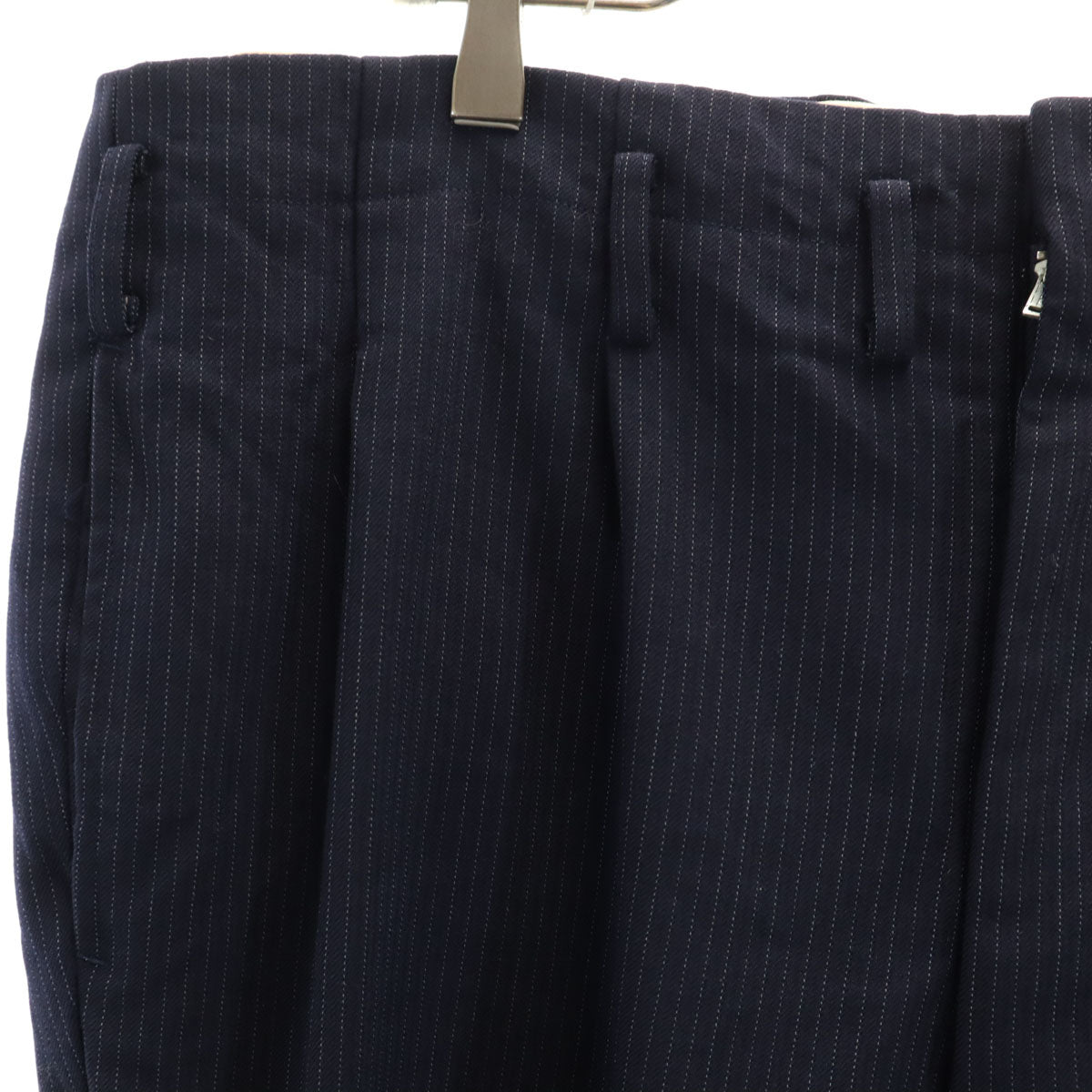 70s ヴィンテージ ピンストライプ柄 スラックスパンツ ネイビー TALONジップ メンズ
