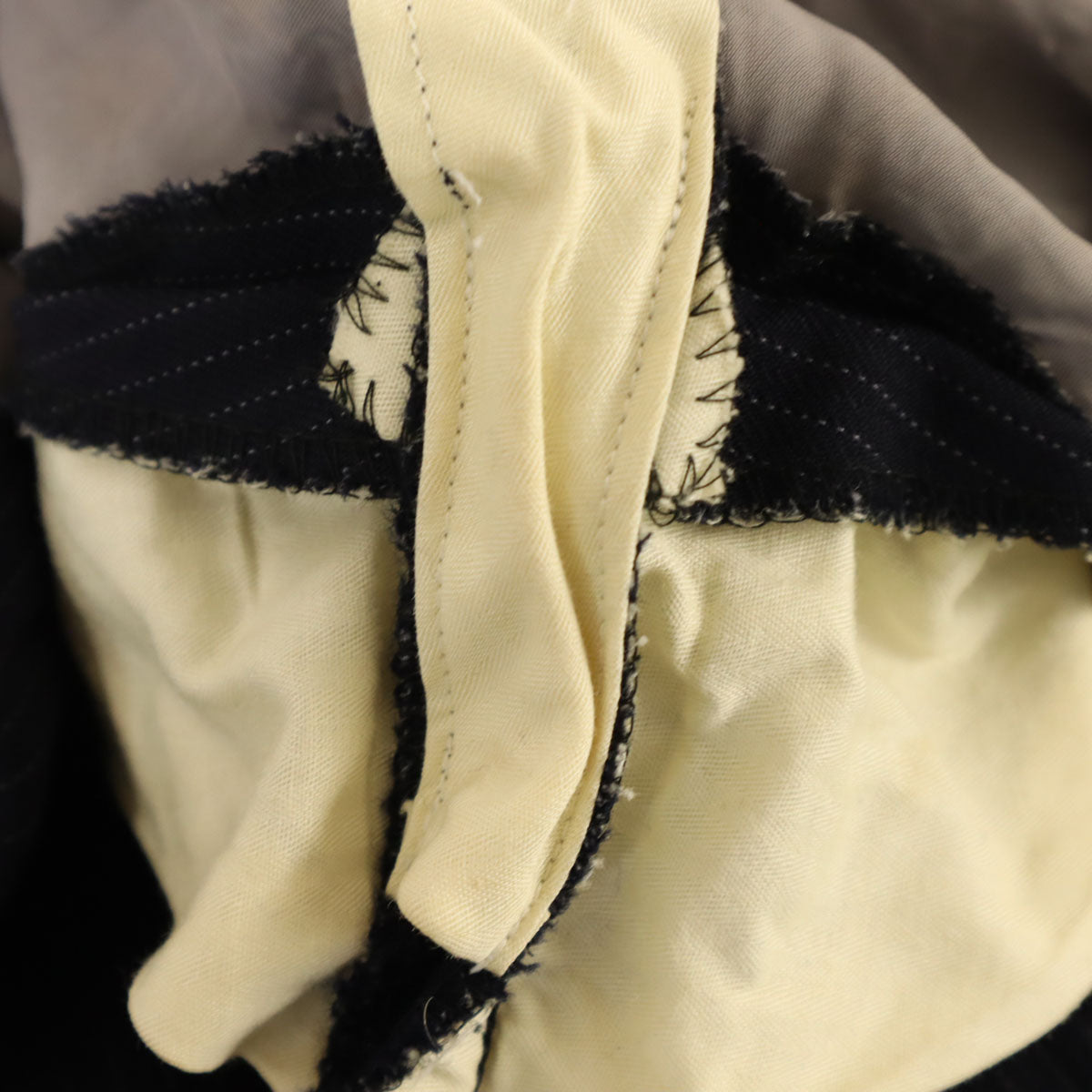 70s ヴィンテージ ピンストライプ柄 スラックスパンツ ネイビー TALONジップ メンズ