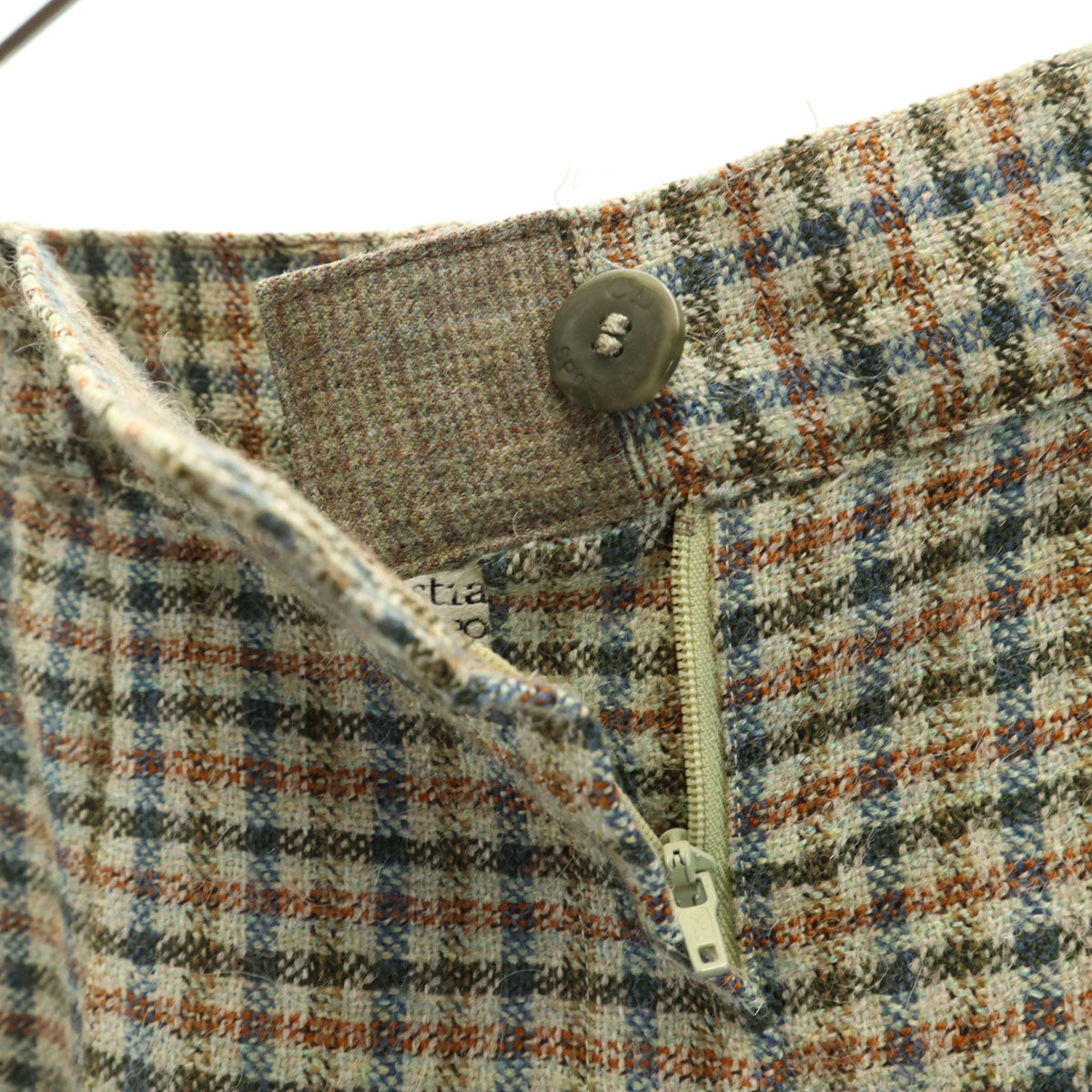 Christian Dior SPORTS クリスチャンディオールスポーツ 90s オールド チェック柄 ライトツイード スラックスパンツ M グレージュ レディース