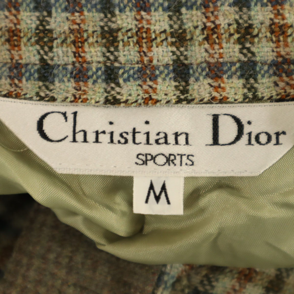 Christian Dior SPORTS クリスチャンディオールスポーツ 90s オールド チェック柄 ライトツイード スラックスパンツ M グレージュ レディース