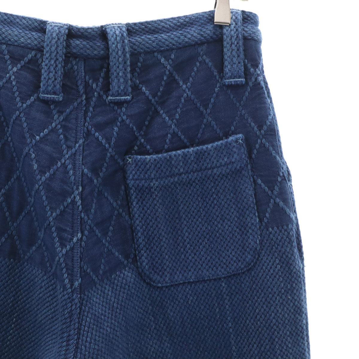 PORTER CLASSIC ポータークラシック 日本製 刺し子 クロップドパンツ S インディゴ メンズ