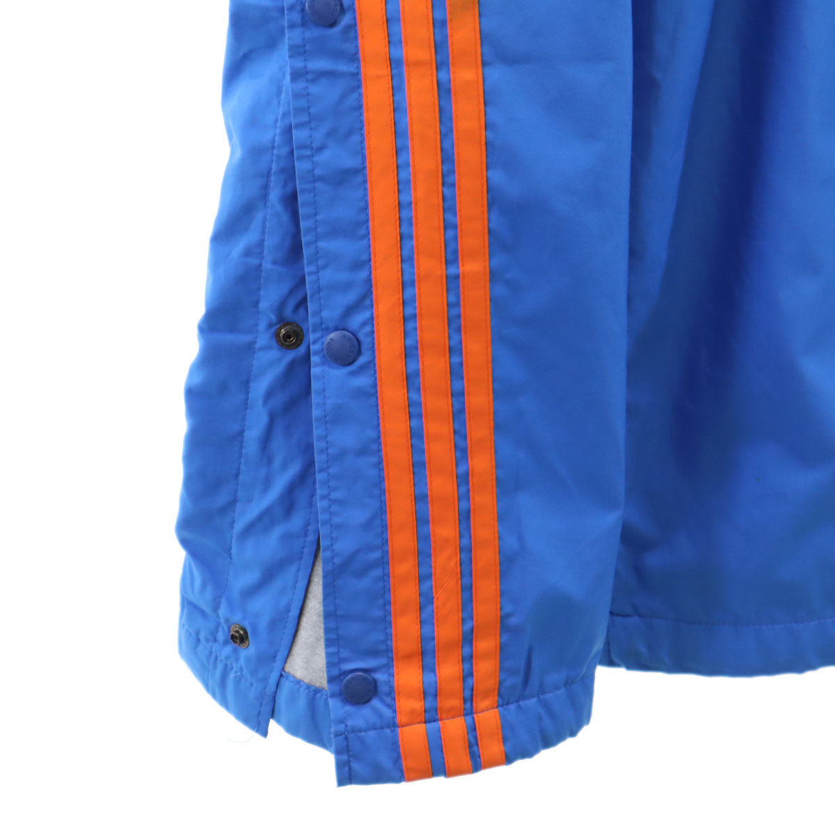 adidas アディダス 日本製 サイドスナップボタン トラックパンツ L ブルー デサント レディース