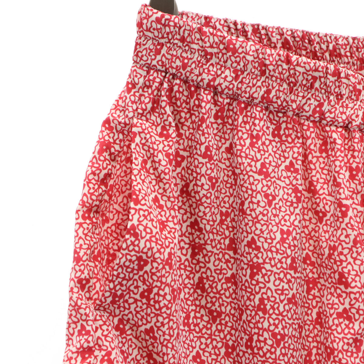 FUMIE TANAKA フミエタナカ 日本製 花柄 裾フリル イージーパンツ FREE レッド レディース