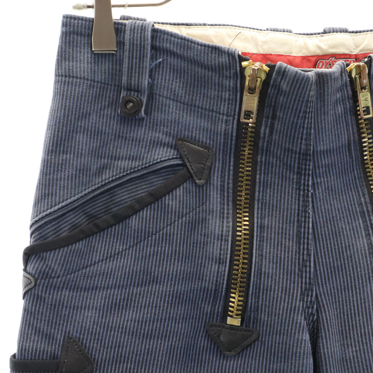 OYSTER ストライプ柄 ジャーマン ロガー パンツ ネイビー系 メンズ