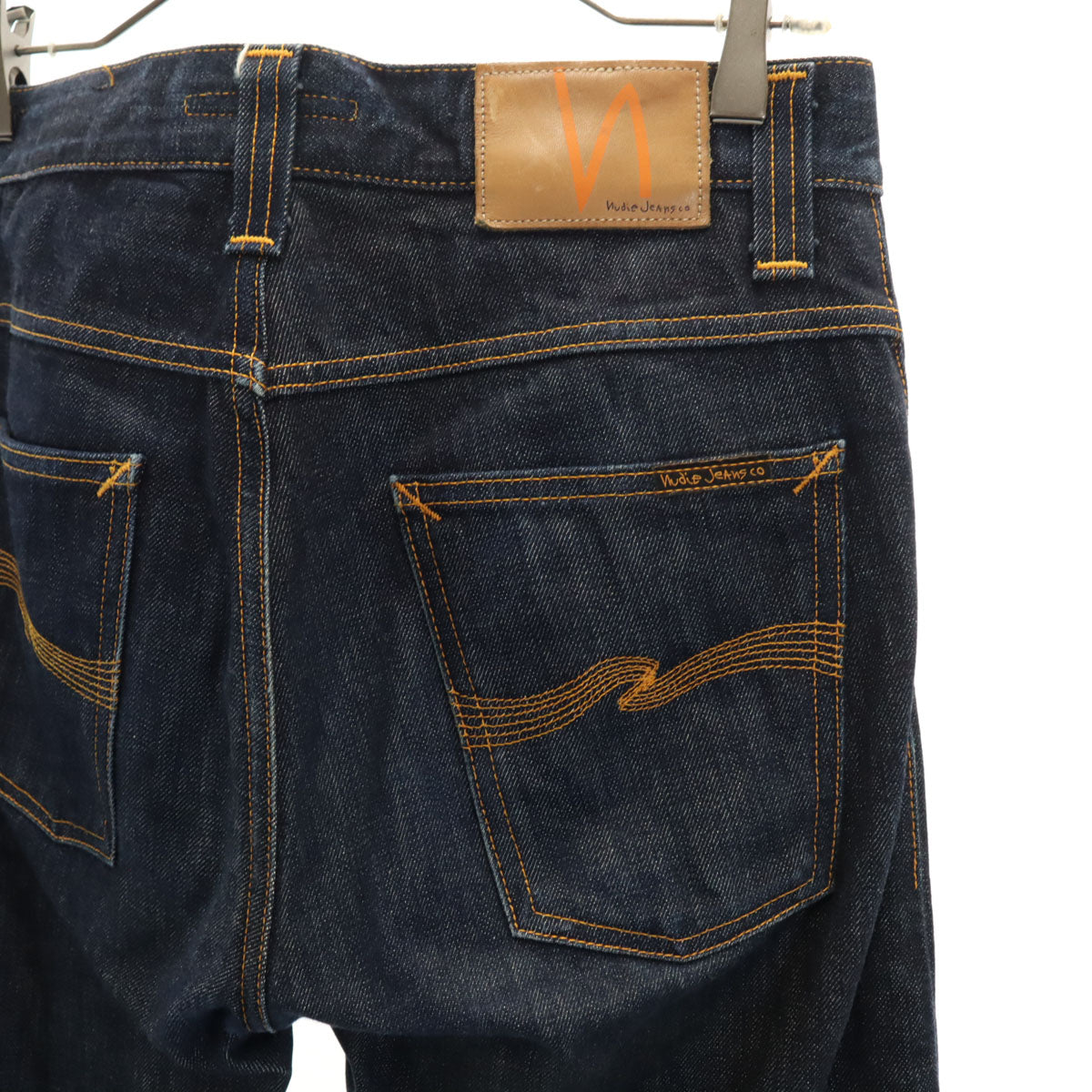 Nudie Jeans ヌーディージーンズ イタリア製 ストレートデニムパンツ W30 ネイビー ボタンフライ ジーンズ メンズ