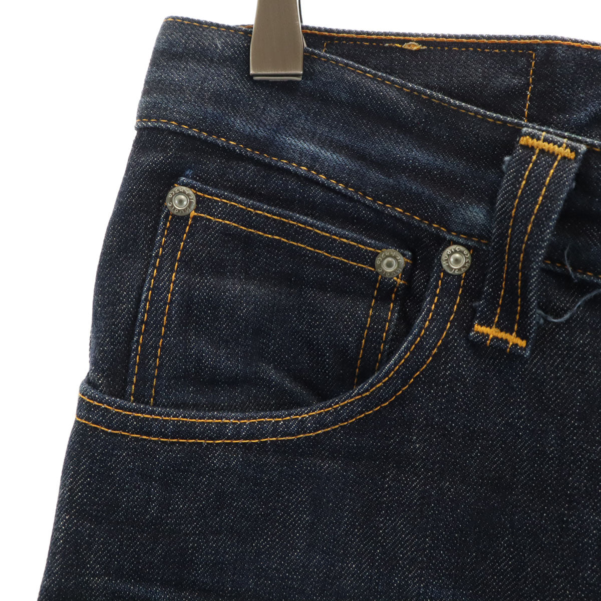 Nudie Jeans ヌーディージーンズ イタリア製 ストレートデニムパンツ W30 ネイビー ボタンフライ ジーンズ メンズ