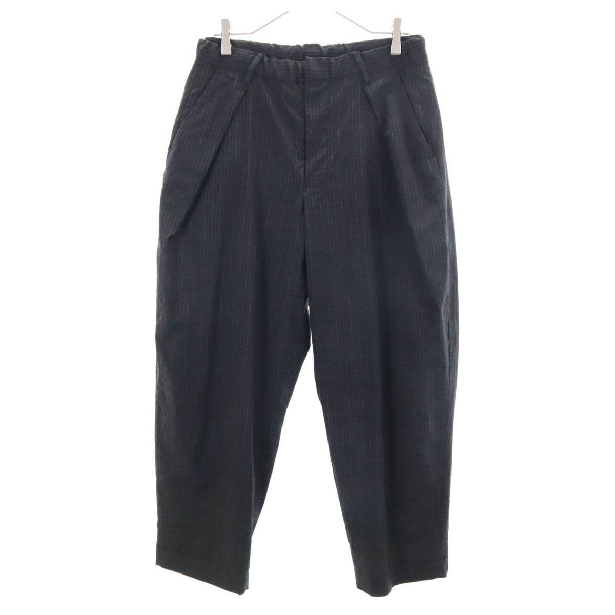 COLINA コリーナ 日本製 ウール ストライプ柄 イージーパンツ M グレー系 メンズ