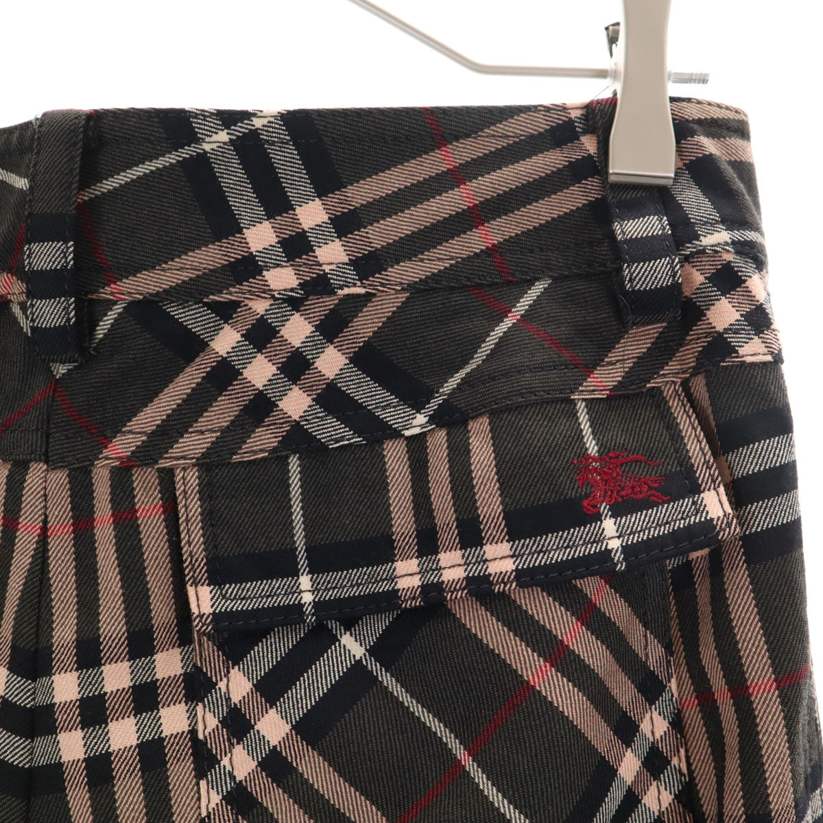 BURBERRY BLUE LABEL バーバリーブルーレーベル 日本製 ウールブレンド チェック柄 パンツ 38 グレー系 三陽商会 レディース