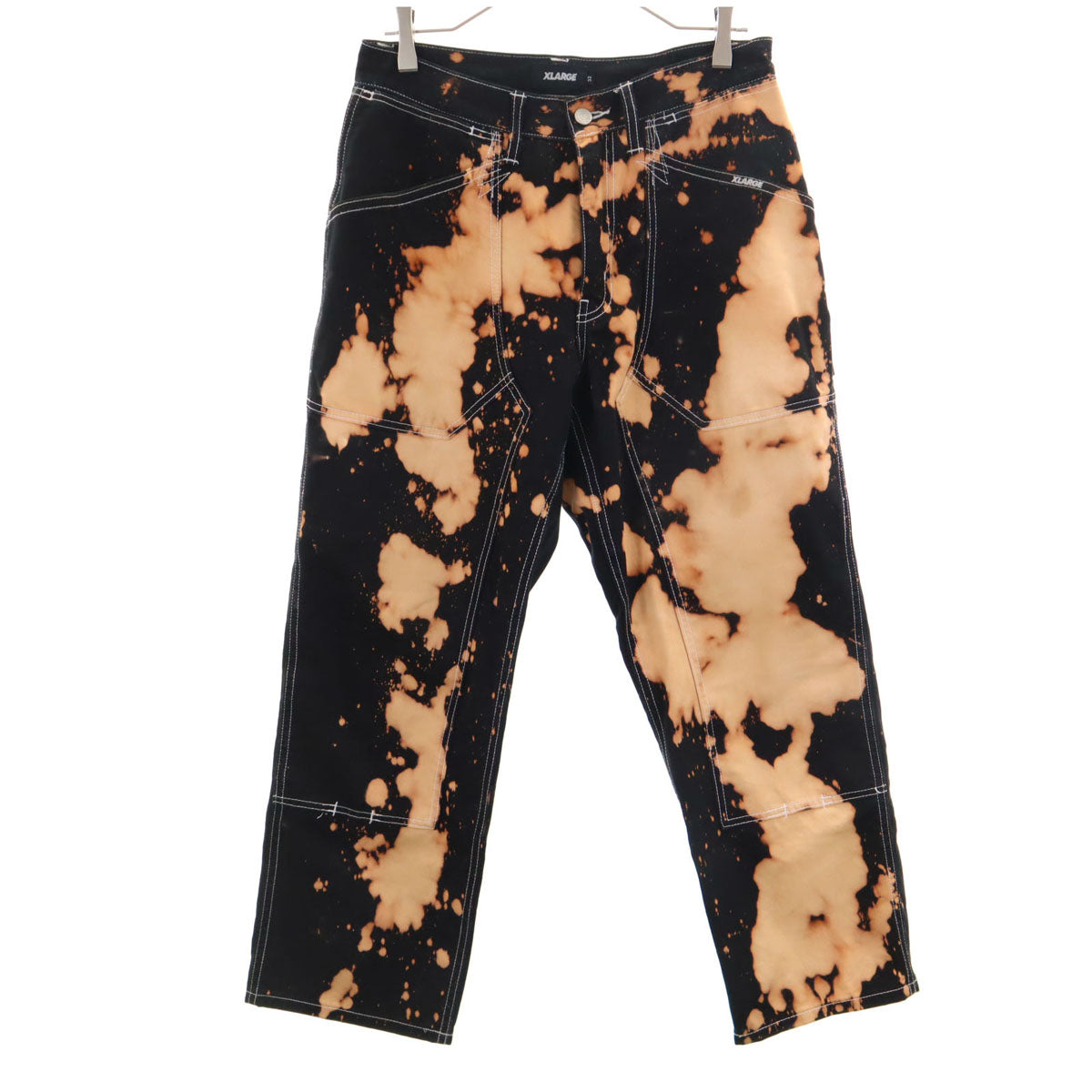 XLARGE エクストララージ 総柄 ペインターパンツ w32 ブラック系 メンズ
