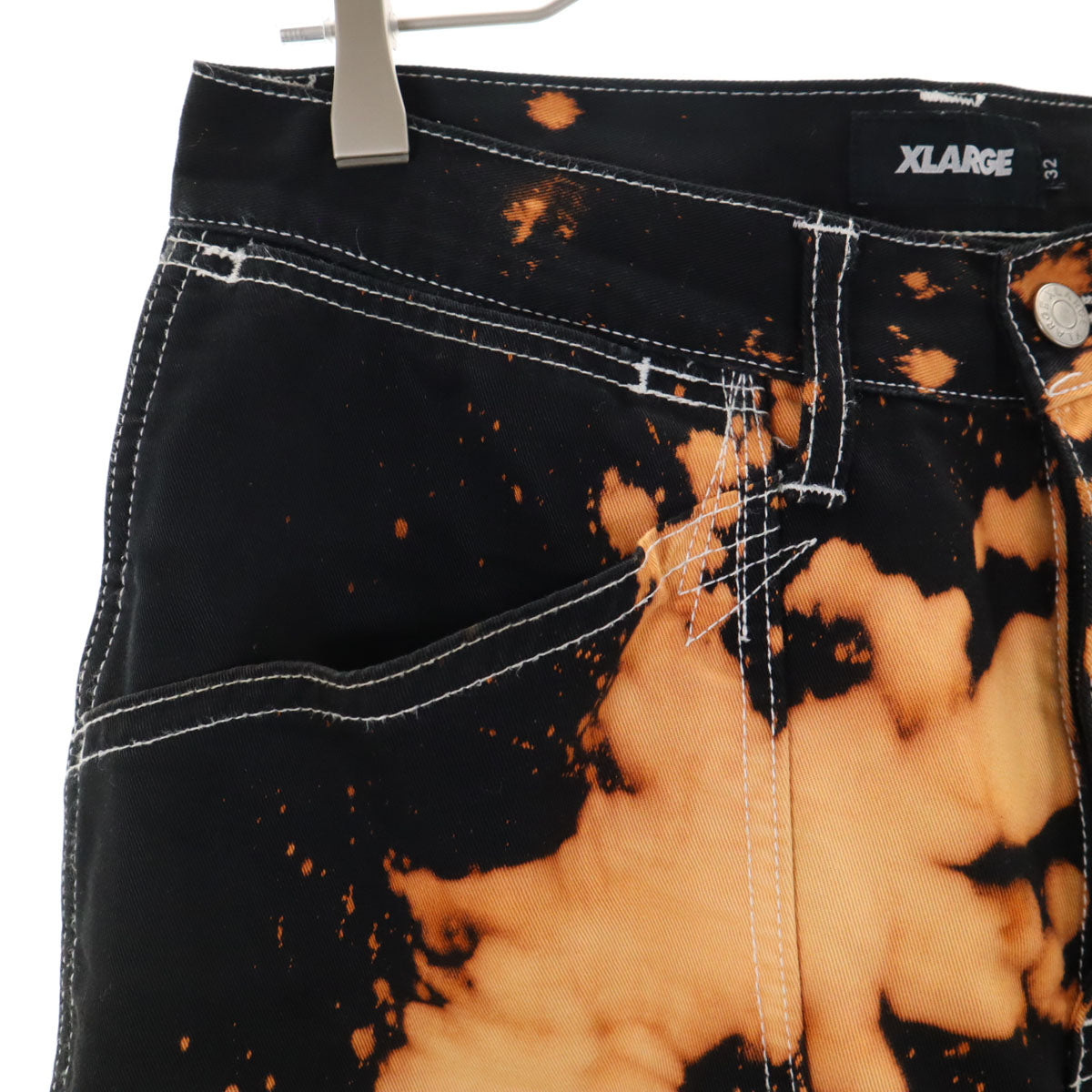 XLARGE エクストララージ 総柄 ペインターパンツ w32 ブラック系 メンズ