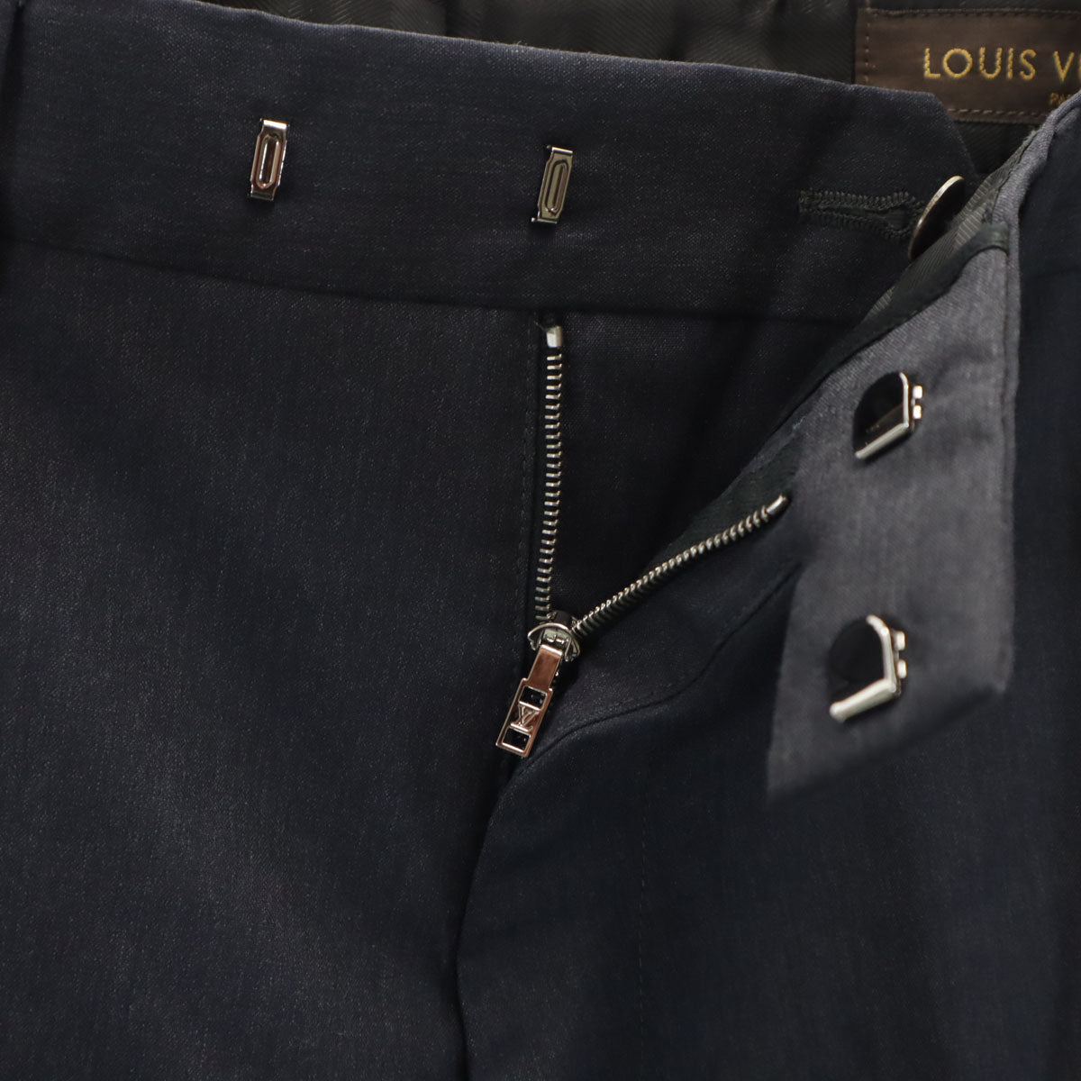 LOUIS VUITTON ルイヴィトン イタリア製 スラックスパンツ 42 チャコールネイビー メンズ