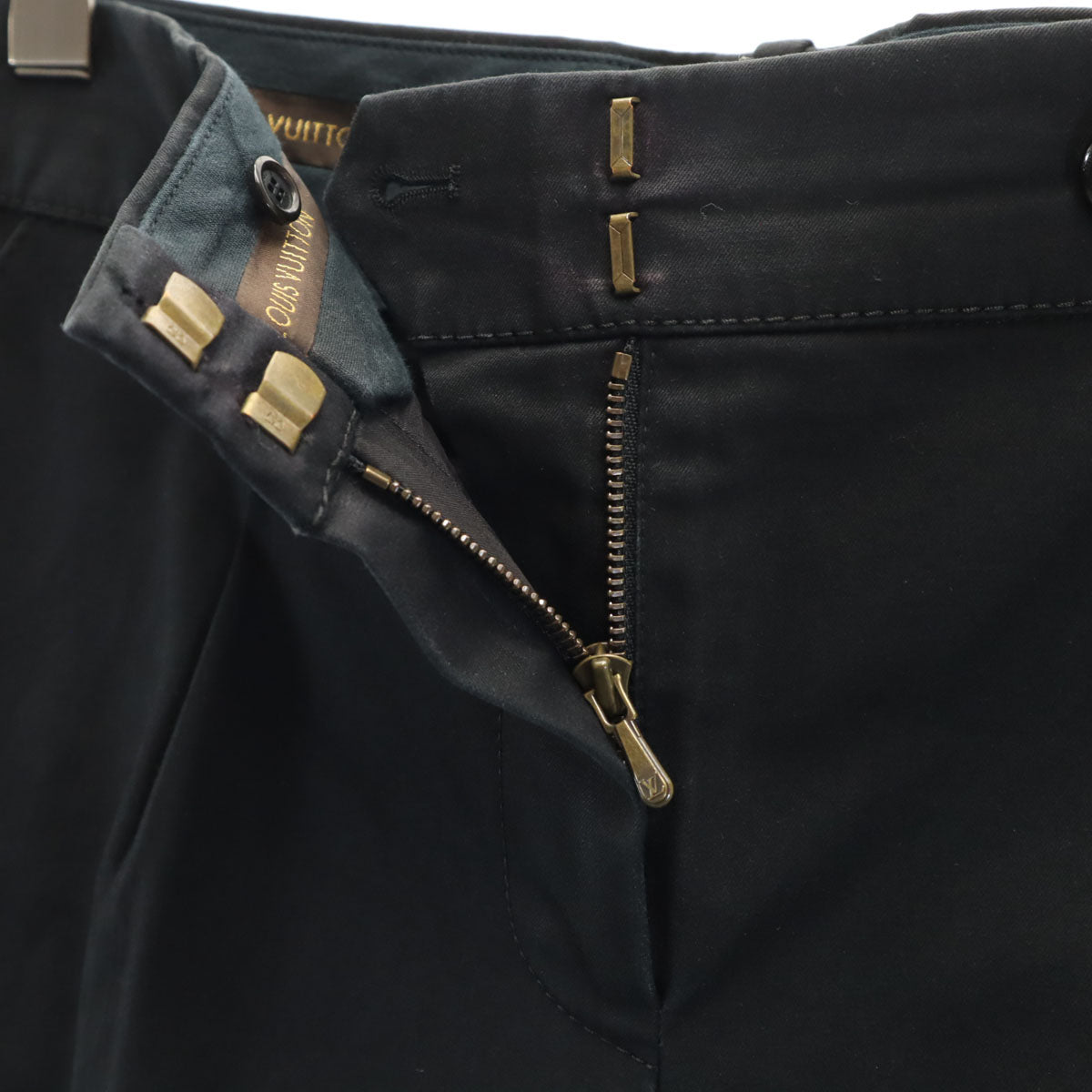 LOUIS VUITTON ルイヴィトン フランス製 テーパードパンツ 38 ブラック レディース