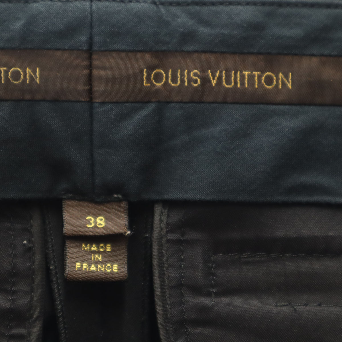 LOUIS VUITTON ルイヴィトン フランス製 テーパードパンツ 38 ブラック レディース