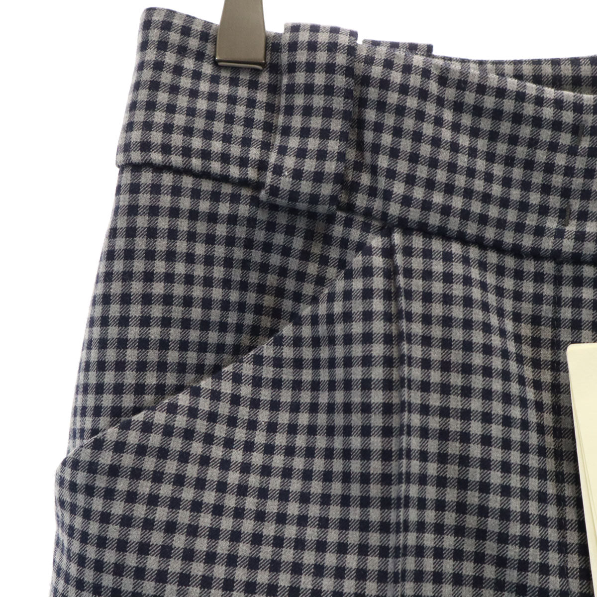 FENDI フェンディ イタリア製 ギンガムチェック パンタロン パンツ 40 ネイビー レディース