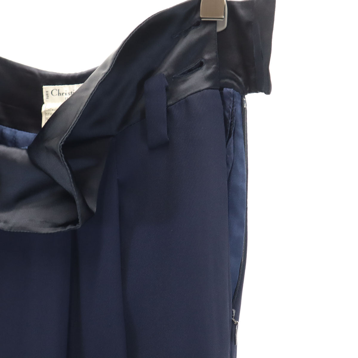 Christian Dior BOUTIQUE クリスチャンディオール ブティック 90s フランス製 オールド ハイウエスト ワイドパンツ 34 ネイビー レディース