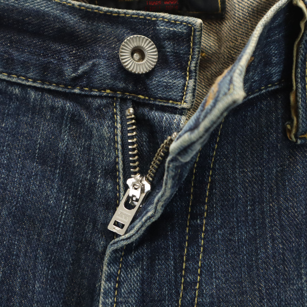 SKULL FLIGHT スカルフライト 日本製 ダブルニー デニムパンツ W34 インディゴ ジーンズ メンズ