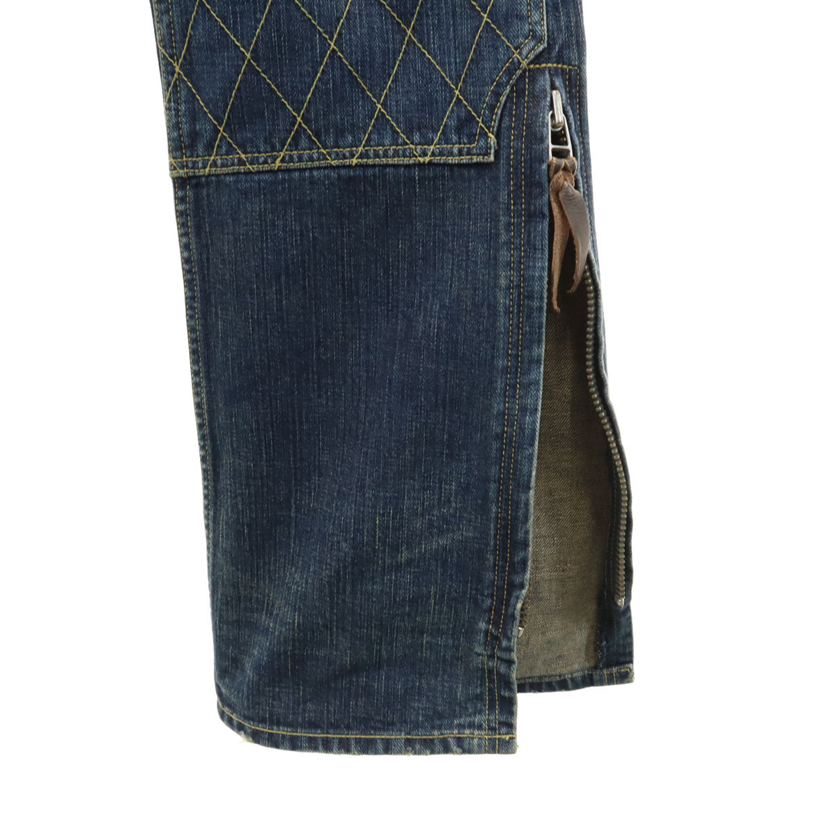 SKULL FLIGHT スカルフライト 日本製 ダブルニー デニムパンツ W34 インディゴ ジーンズ メンズ