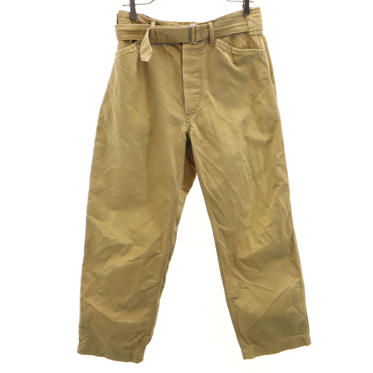 COMOLI コモリ 日本製 ベルテッド チノパンツ 1 ベージュ メンズ