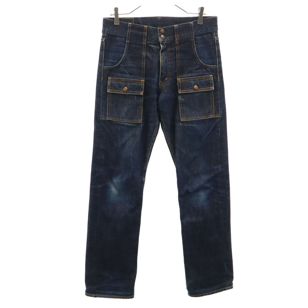BURGUS PLUS バーガスプラス 日本製 ブッシュ デニムパンツ M ネイビー メンズ