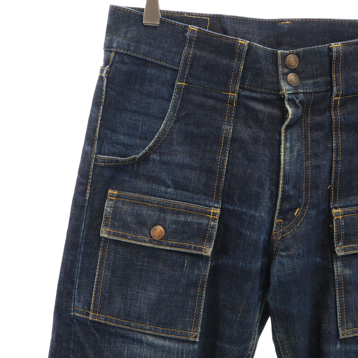 BURGUS PLUS バーガスプラス 日本製 ブッシュ デニムパンツ M ネイビー メンズ