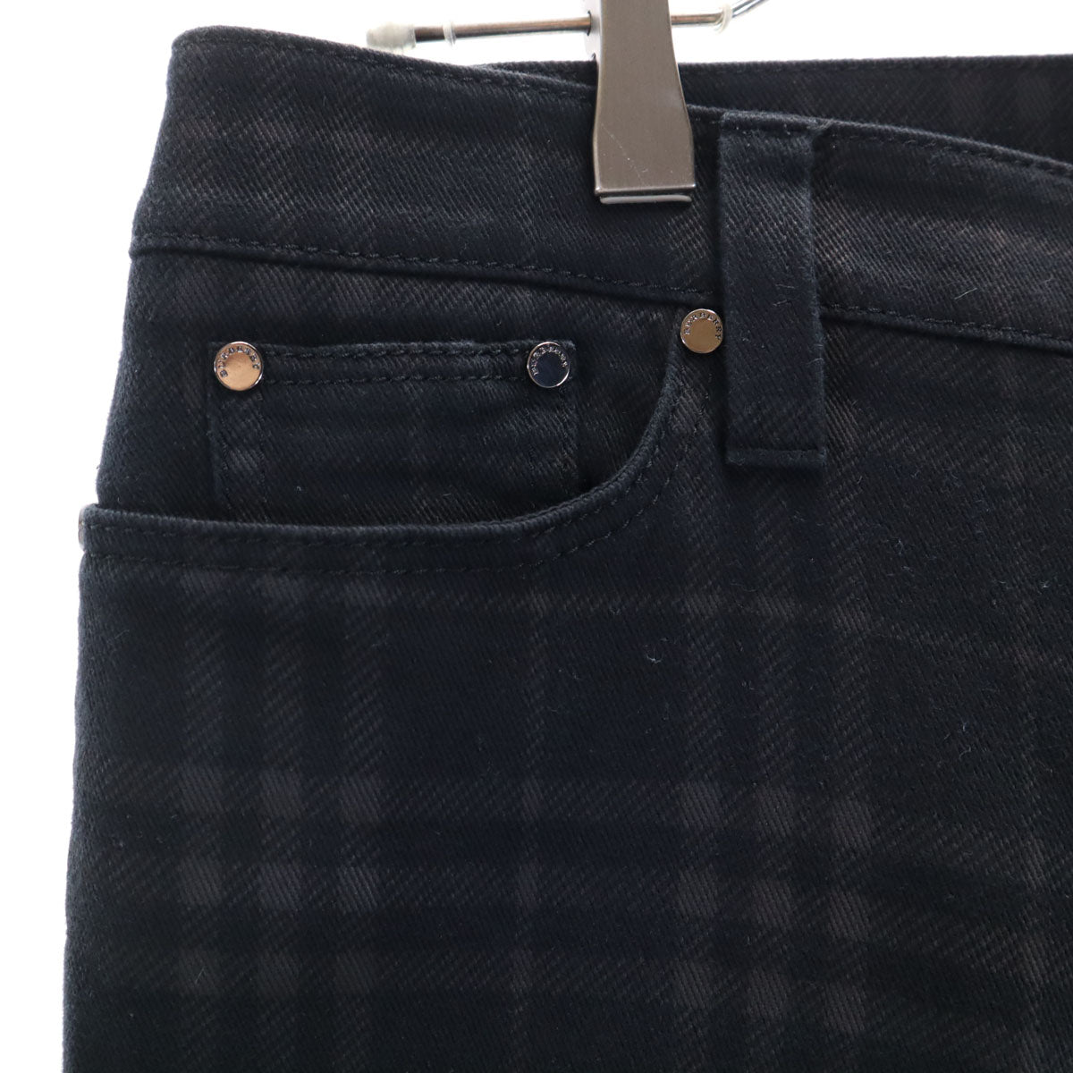 BURBERRY バーバリー 日本製 チェック柄 ロングパンツ 40 ブラック 三陽商会 レディース