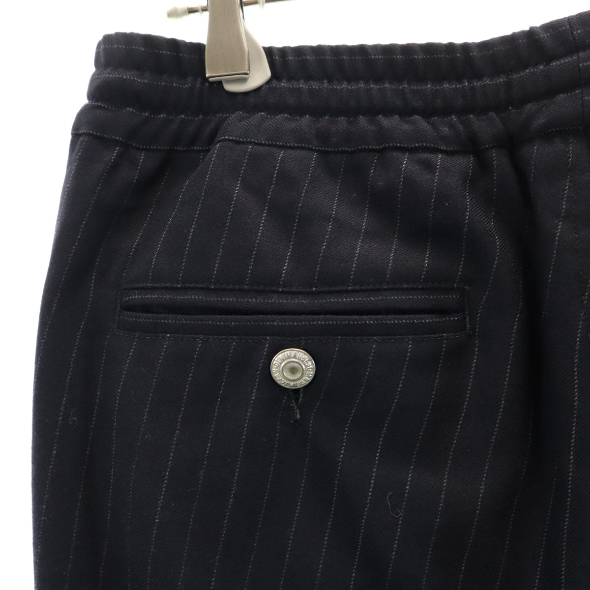 lideal リディアル 日本製 ウールブレンド ストライプ ジョガーパンツ M ネイビー系 メンズ