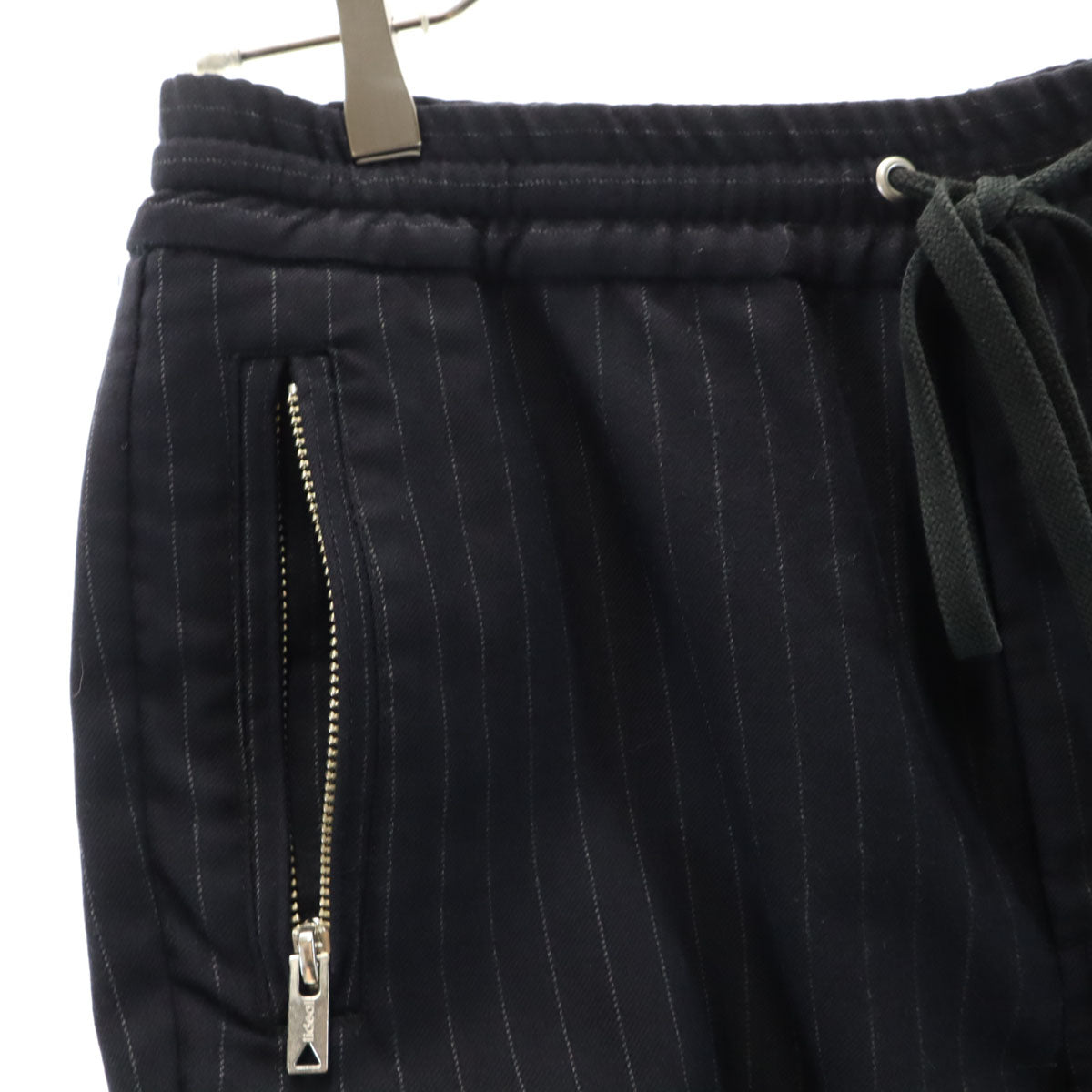 lideal リディアル 日本製 ウールブレンド ストライプ ジョガーパンツ M ネイビー系 メンズ