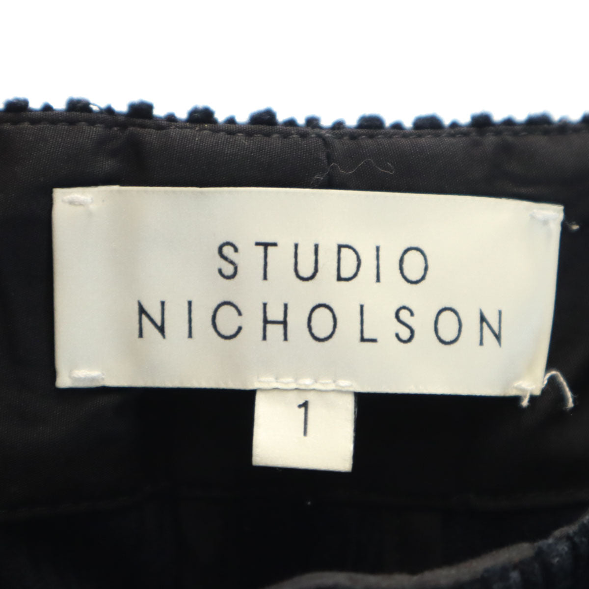 STUDIO NICHOLSON スタジオニコルソン ポルトガル製 コーデュロイ ワイドパンツ 1 濃紺 シンチバック レディース