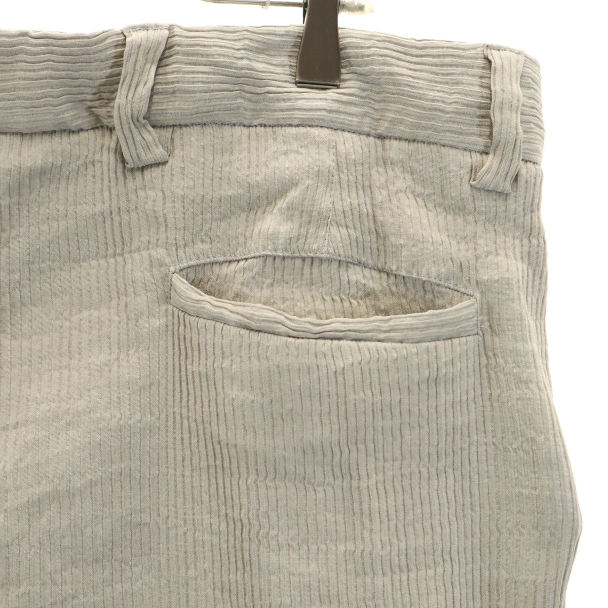 GIORGIO ARMANI ジョルジオアルマーニ イタリア製 プリーツリブ加工 ロングパンツ 54R グレージュ メンズ