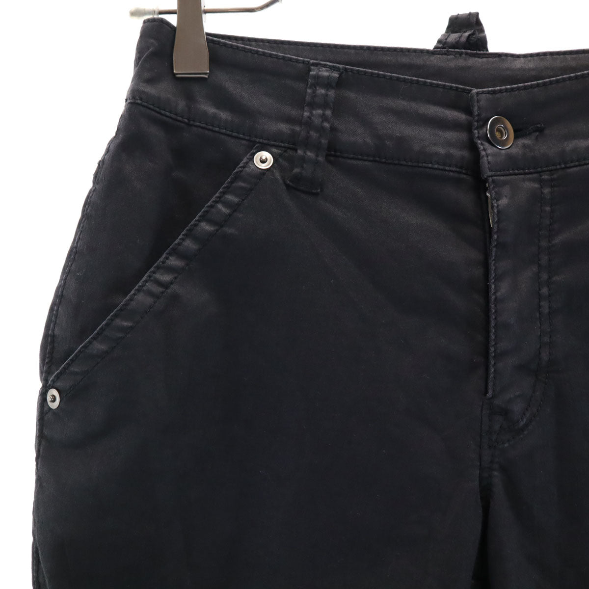 β ベータ テーパードパンツ 7 ブラック レディース