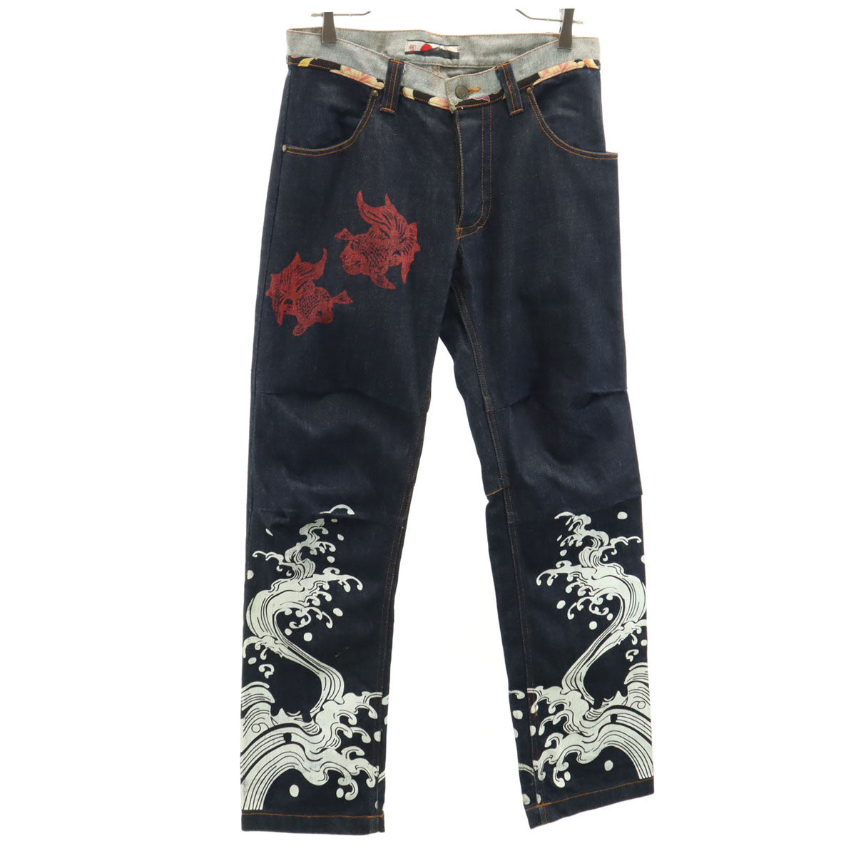 泥棒日記 ドロボウニッキ デニムパンツ w30 インディゴ ジーンズ 和柄 メンズ