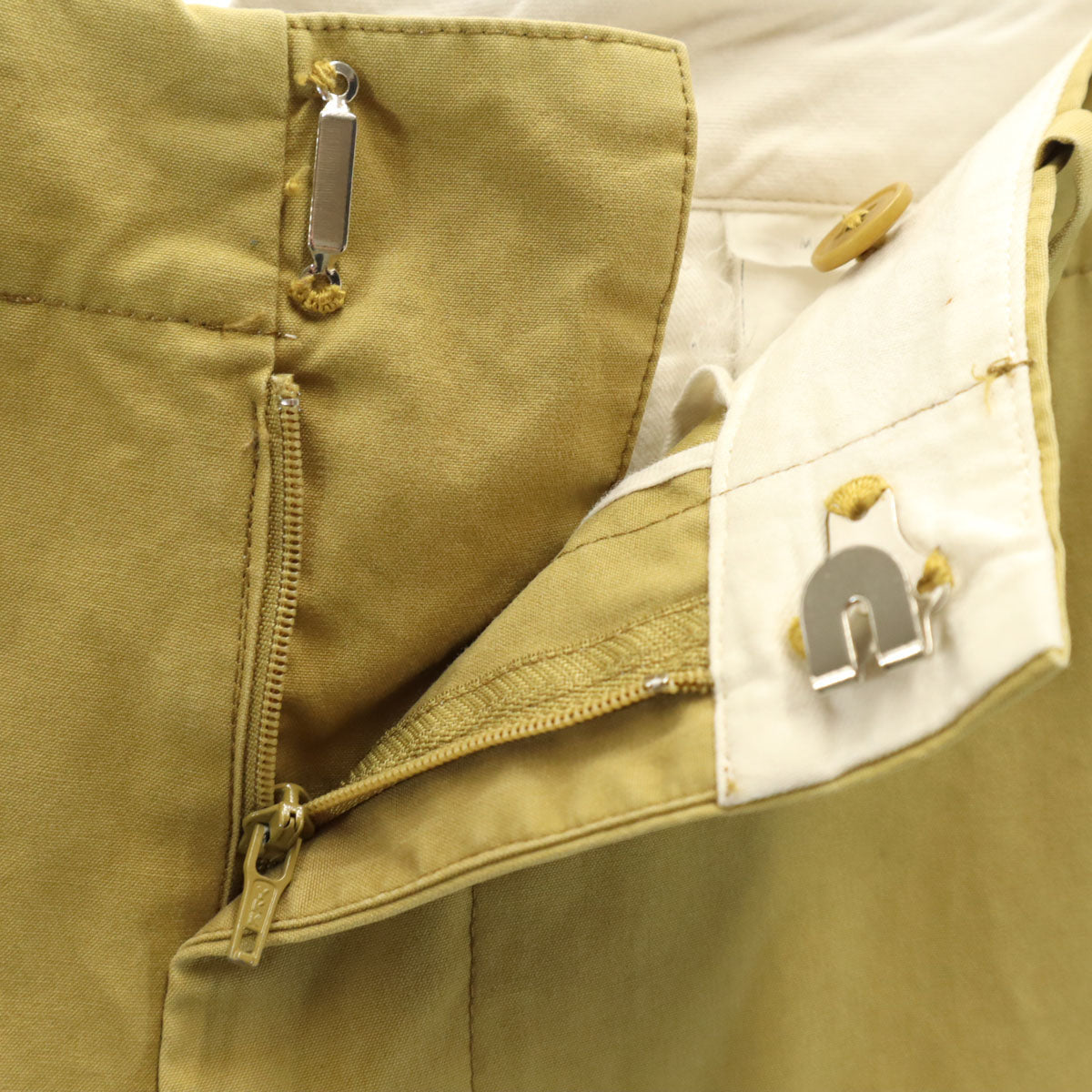 YAECA WRITE ヤエカライト 日本製 シンチバック スラックスパンツ M マスタード メンズ