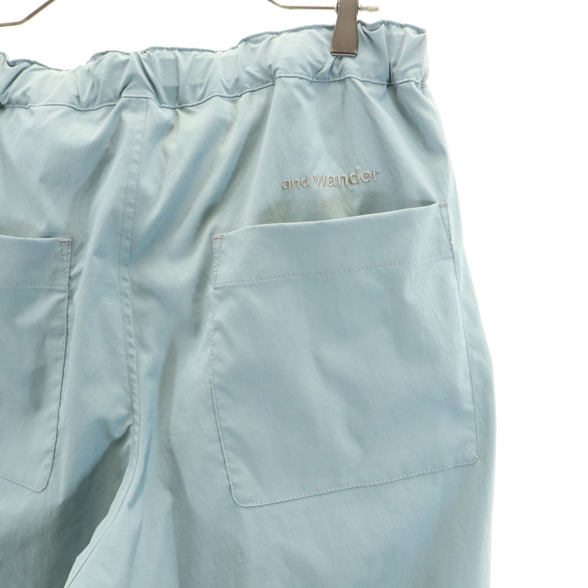 and wander アンドワンダー 日本製 ストレッチパンツ L ブルー系 アウトドア レディース
