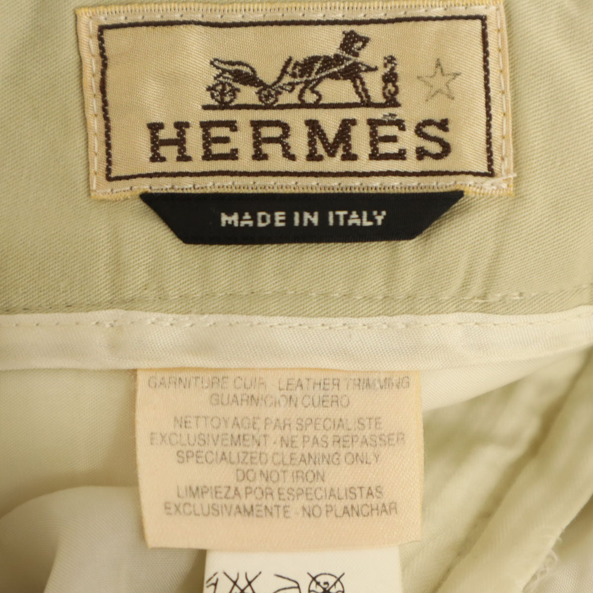 HERMES エルメス イタリア製 パンツ 52 ベージュ系 メンズ