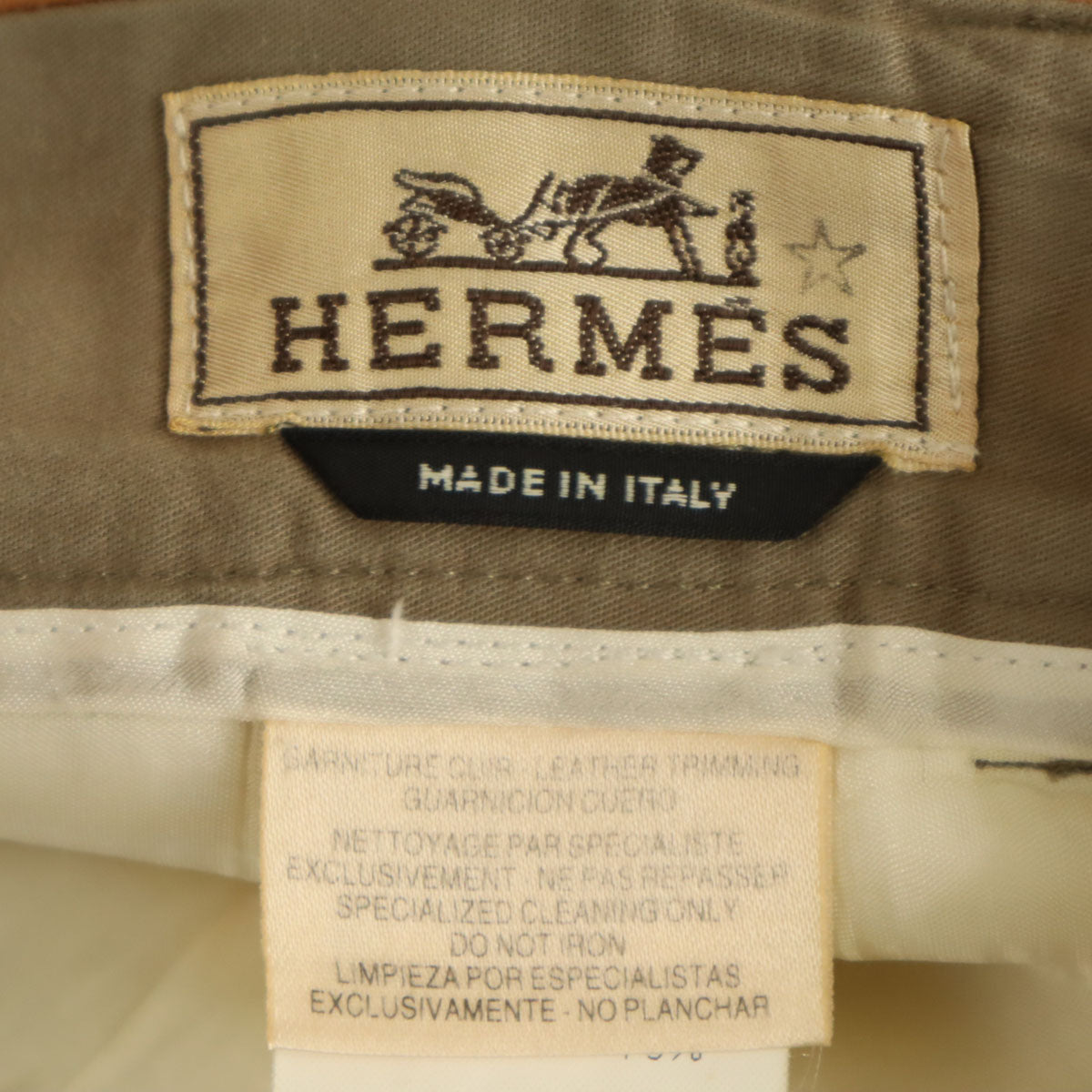 HERMES エルメス イタリア製 パンツ 52 ベージュ系 メンズ