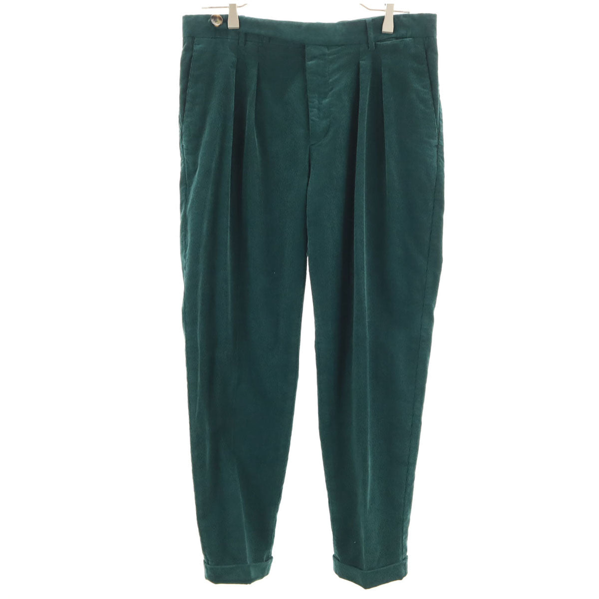 未使用 PT TORINO ピーティートリノ タック コーデュロイパンツ 46 グリーン系 メンズ