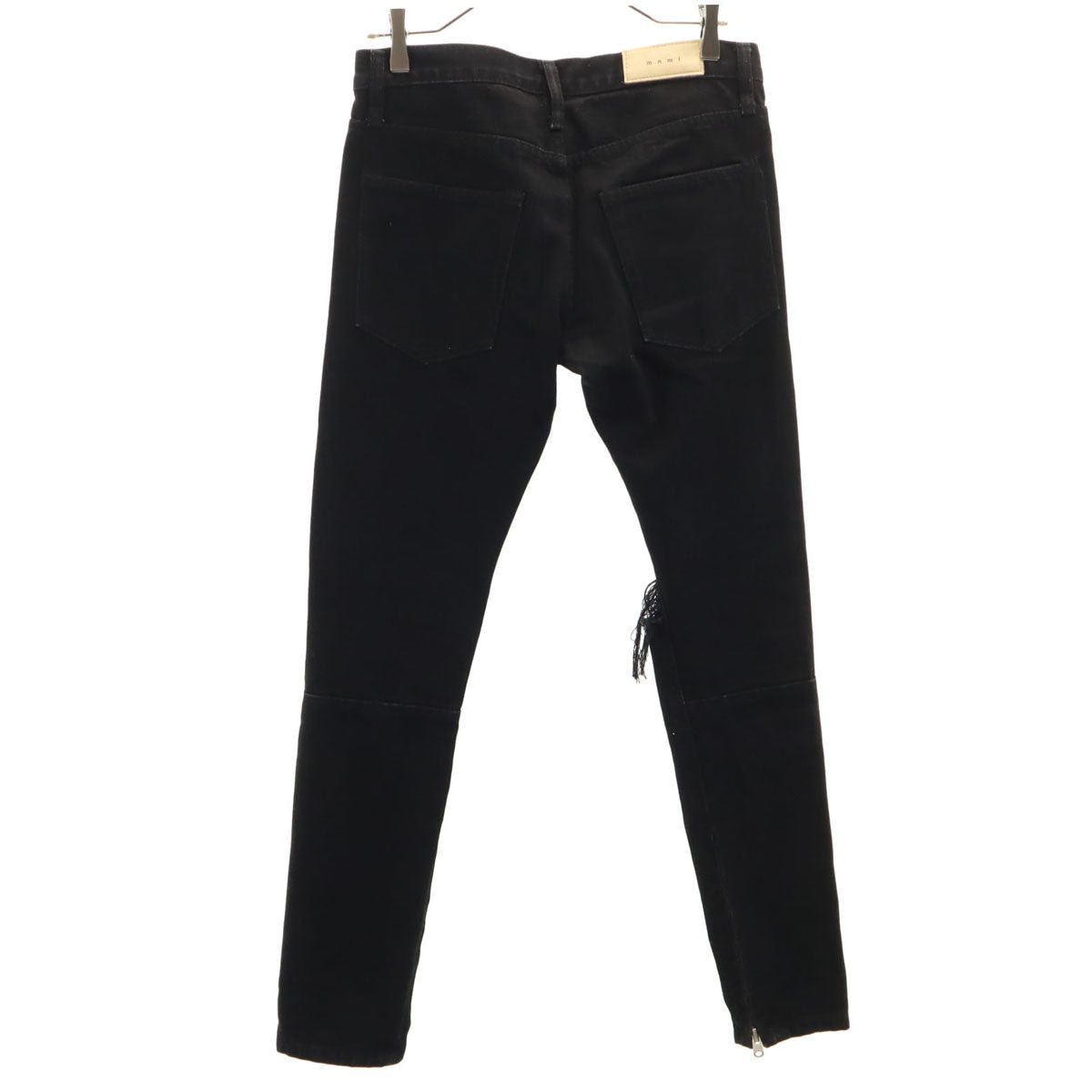 mnml ミニマル クラッシュ加工 スキニーデニムパンツ W28 ブラック ジーンズ メンズ
