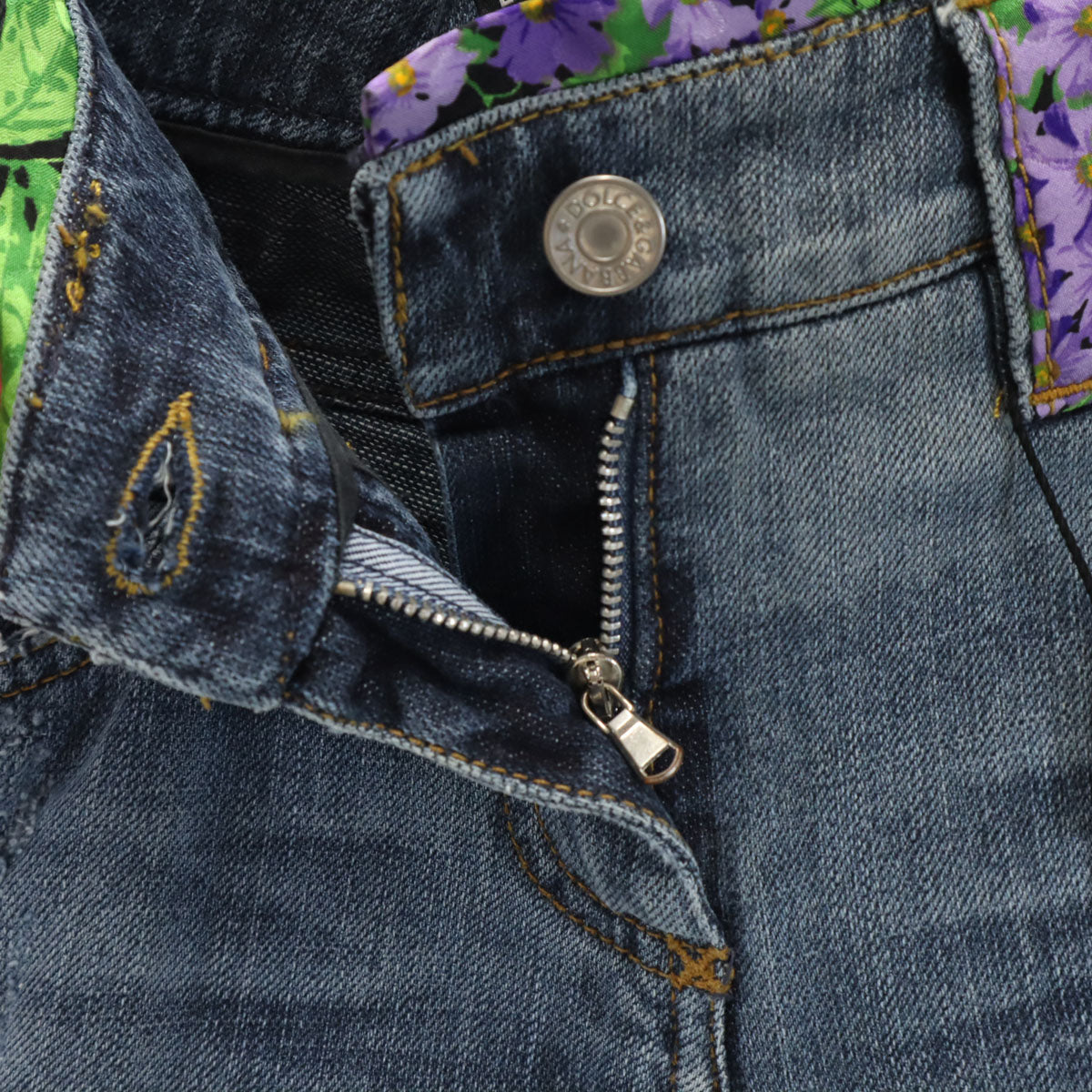 DOLCE&GABBANA ドルチェアンドガッバーナ イタリア製 ヴィンテージ加工 ブーツカットデニムパンツ 40 インディゴブルー ジーンズ レディース