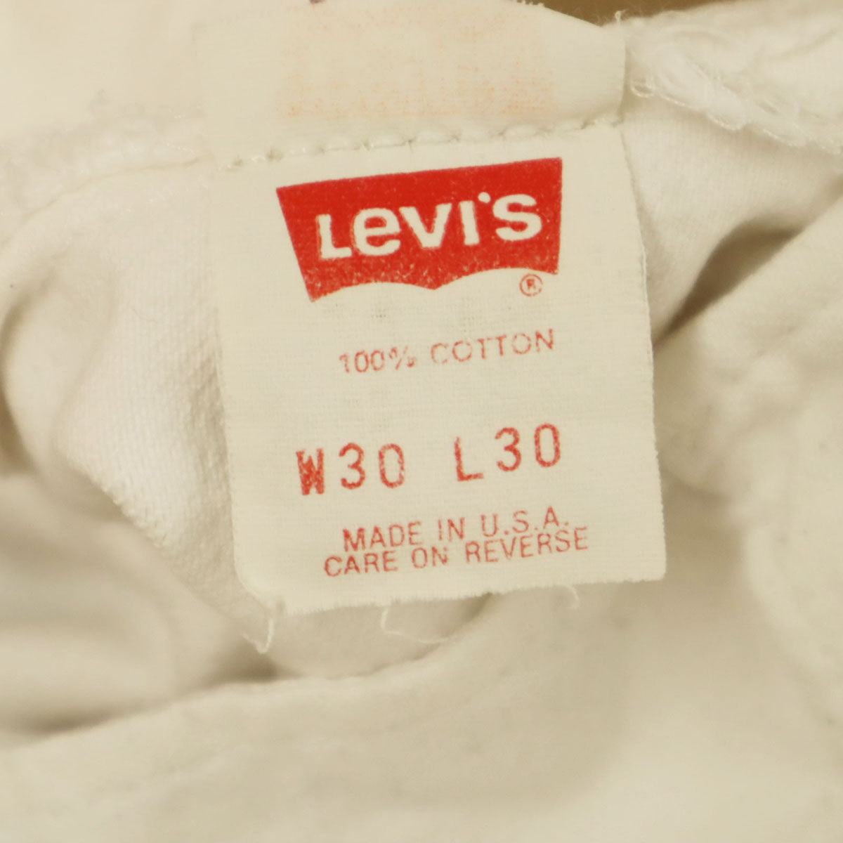 Levi's リーバイス 80s USA製 オールド ストレートデニムパンツ W30 白 ジーンズ ボタンフライ メンズ