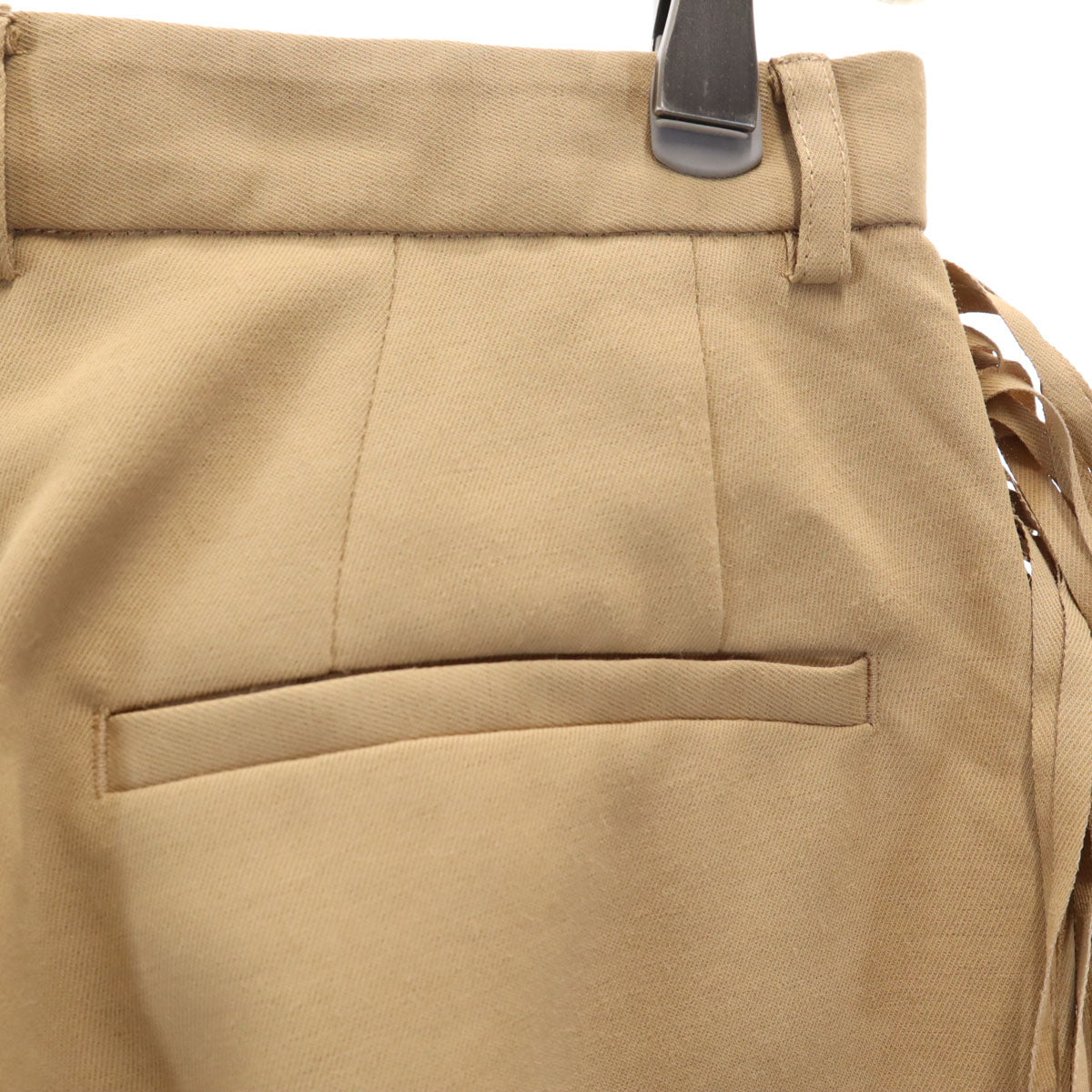 CLANE クラネ フリンジ テーパードパンツ 1 ベージュ レディース