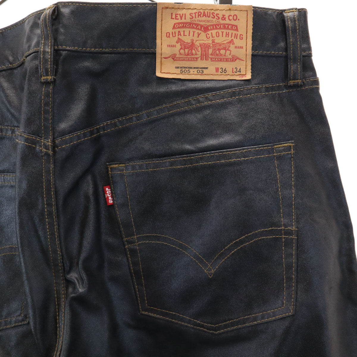 Levi's リーバイス 505-03 コーティング パンツ W36 黒 メンズ