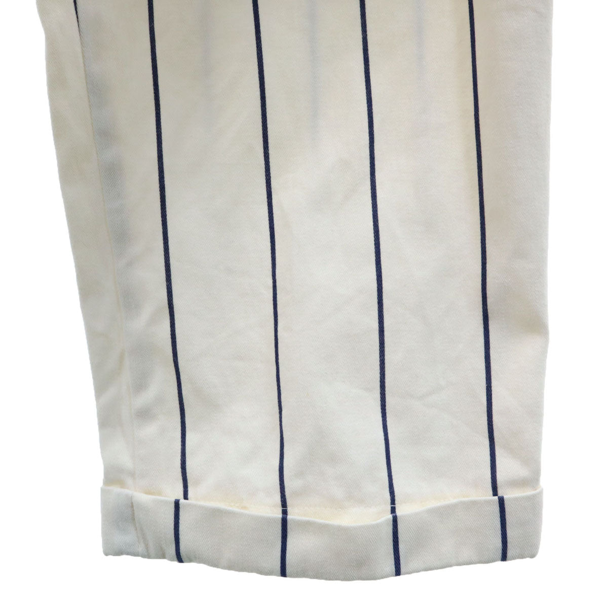 RALPH LAUREN ラルフローレン 80s USA製 ヴィンテージ 42タロン ストライプ柄 ロングパンツ 12 オフホワイト レディース