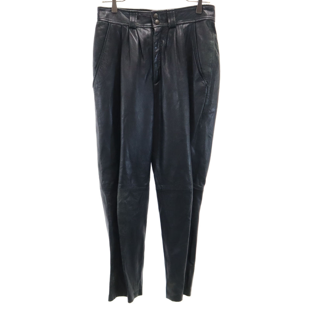 BEBE SPORT 80s 90s USA製 オールド 本革 レザーパンツ W30 ブラック レディース