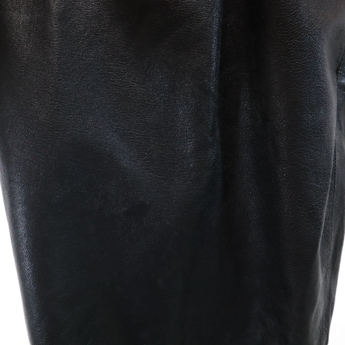 BEBE SPORT 80s 90s USA製 オールド 本革 レザーパンツ W30 ブラック レディース