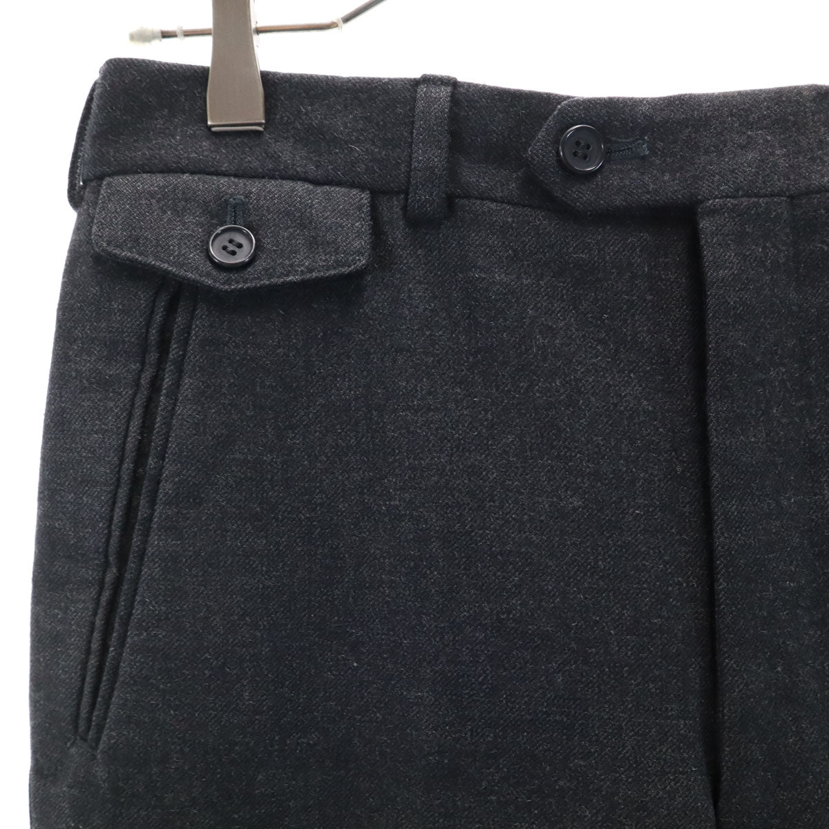 YVES SAINT LAURENT イヴサンローラン 80s 90s ウール オールド スラックスパンツ 80 チャコールグレー メンズ