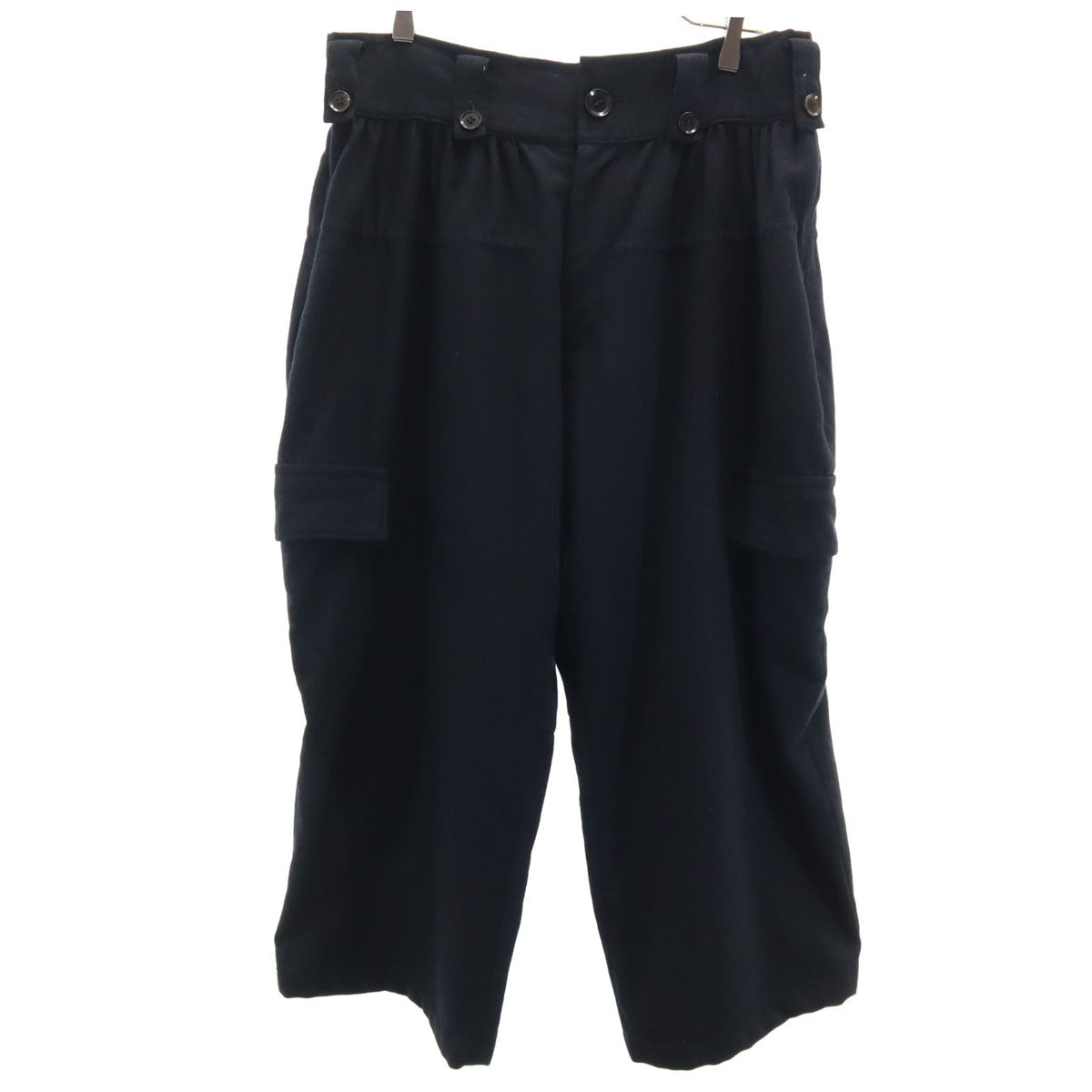 Y's ワイズ 日本製 ウール 3/4丈 カーゴパンツ 3 ブラック ヨウジヤマモト ユニセックス メンズ