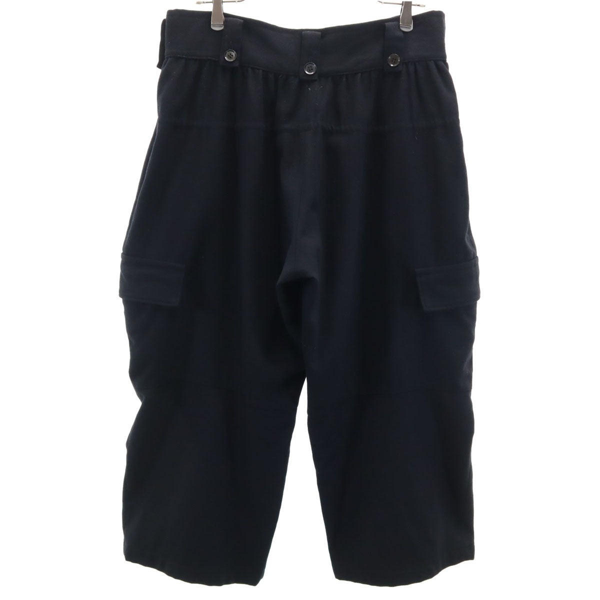 Y's ワイズ 日本製 ウール 3/4丈 カーゴパンツ 3 ブラック ヨウジヤマモト ユニセックス メンズ