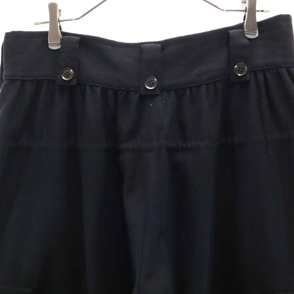 Y's ワイズ 日本製 ウール 3/4丈 カーゴパンツ 3 ブラック ヨウジヤマモト ユニセックス メンズ