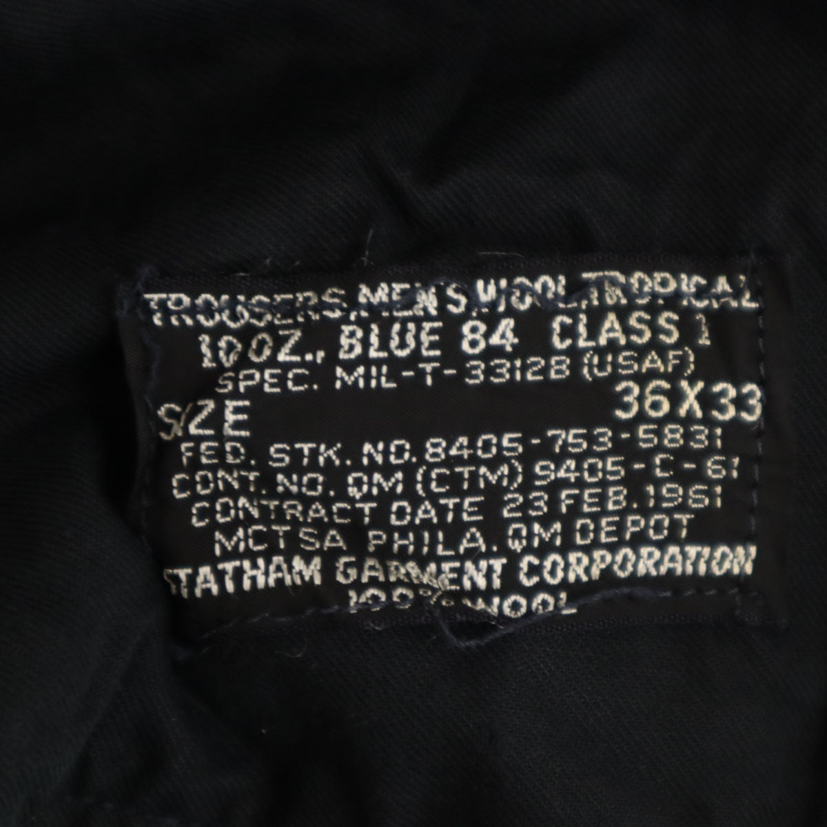 US AIR FORCE アメリカ空軍 ヴィンテージ トロピカル パンツ W36 ネイビー メンズ